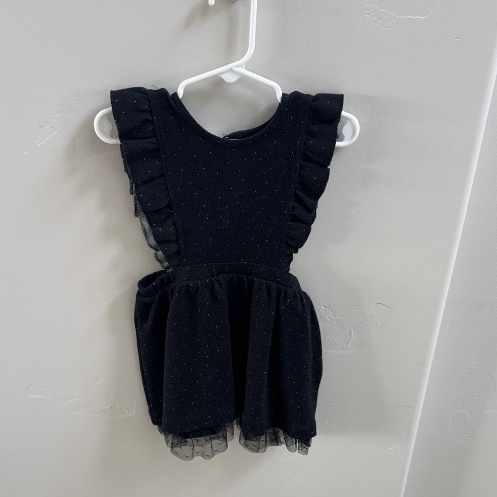 Zara Black Toddler Sparkle Ruffle Dress